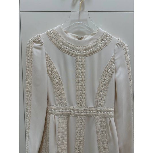 Vintage Valentino Silk Embroidered Trim Dress Sz.38 Pre-owned