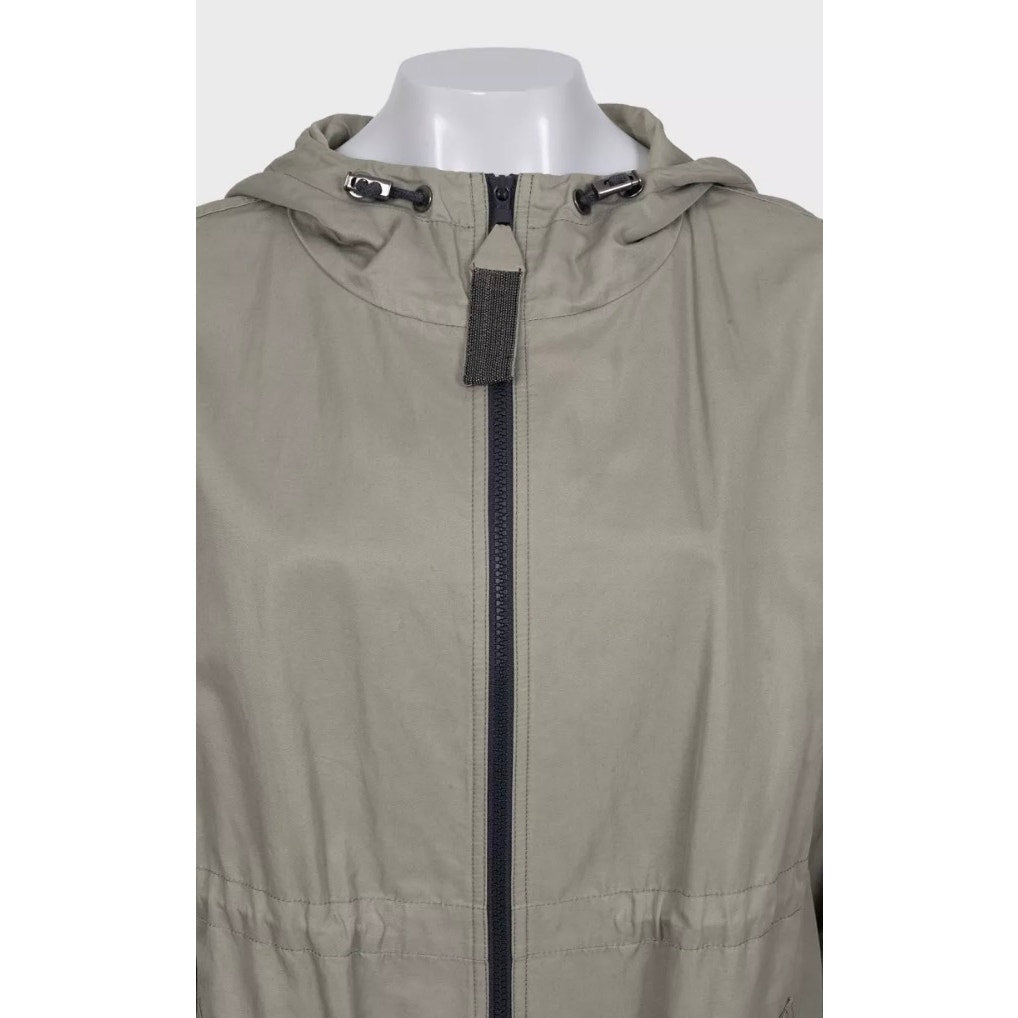 Brunello Cucinelli Green Hooded Coat - IT40/S Pre-owned