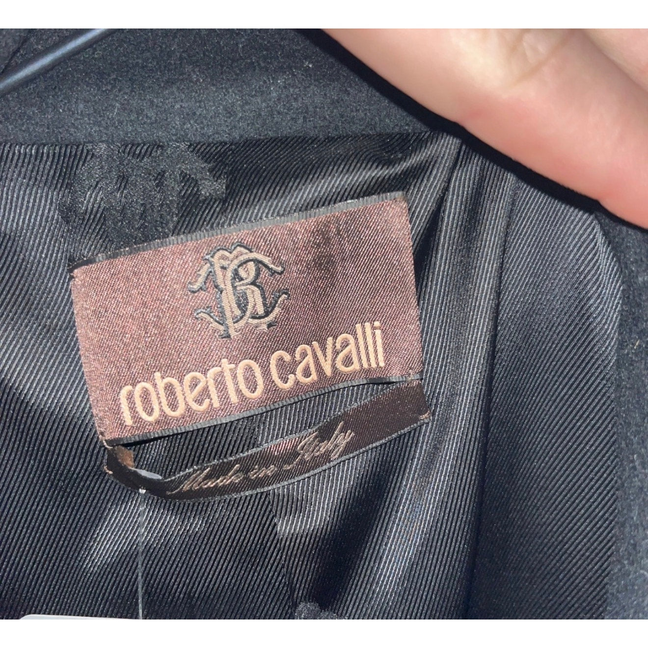 Roberto Cavalli Black Wool & Cashmere Belted Coat Sz.40/ S Pre-owned