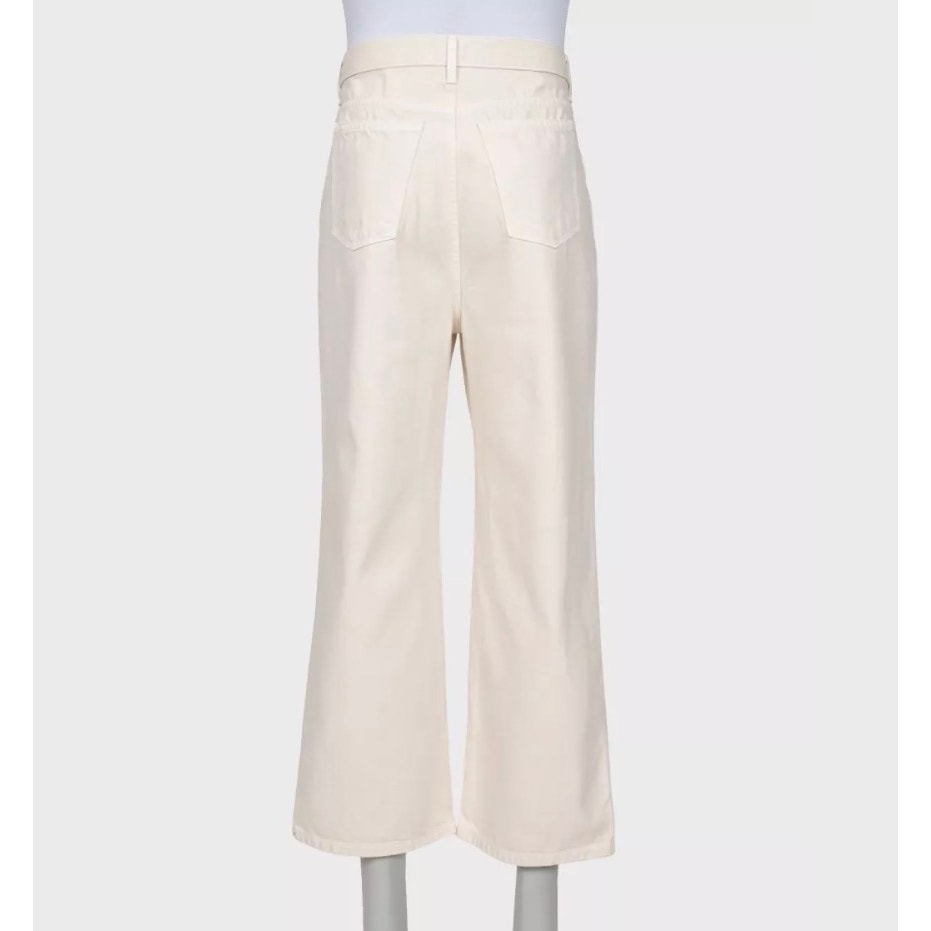 Khaite White Wide-Leg Mid-Rise Jeans - Size 29 Pre-owned