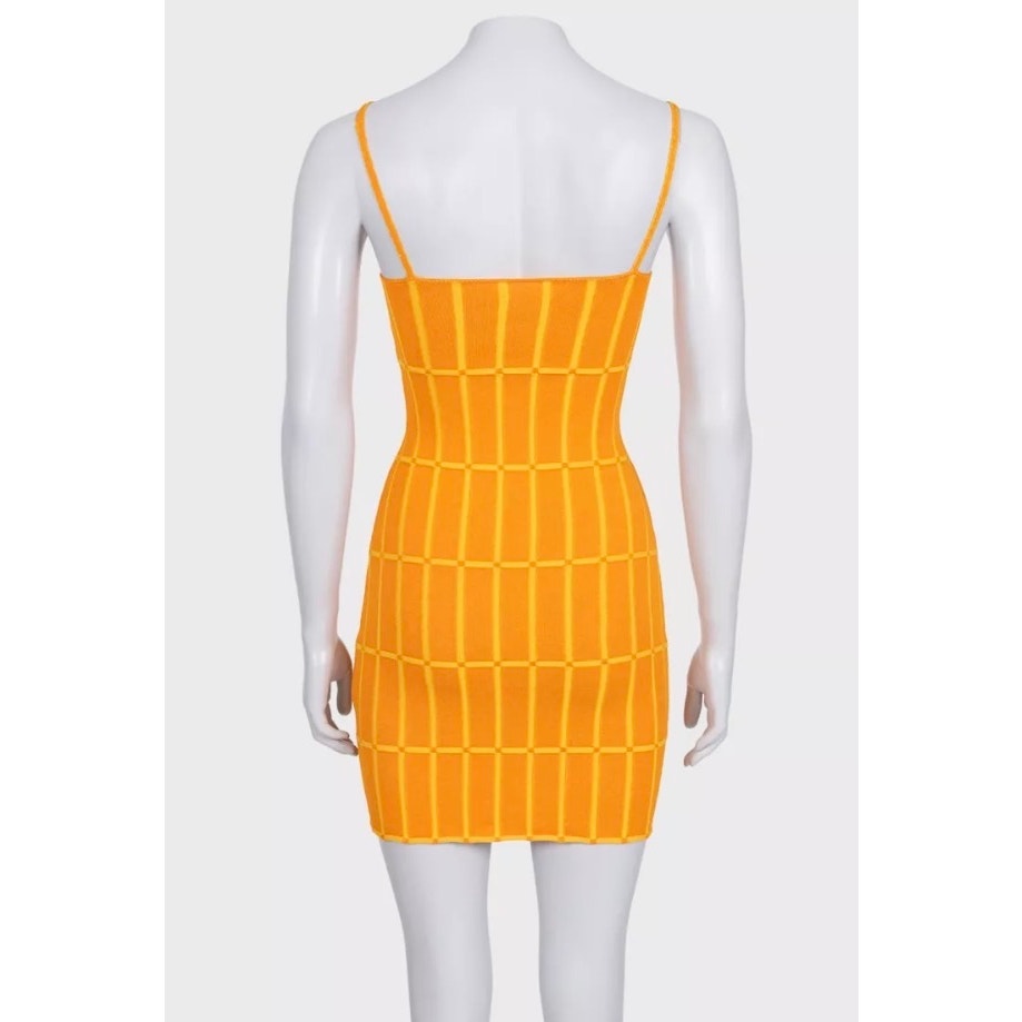 NWOT Jacquemus Maille Malha Orange Knit Mini Dress EU 36 Pre-owned