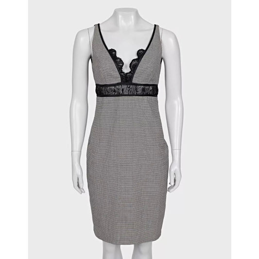Roberto Cavalli Black & White Lace Wool Blend Dress Size 42/ M Pre-owned