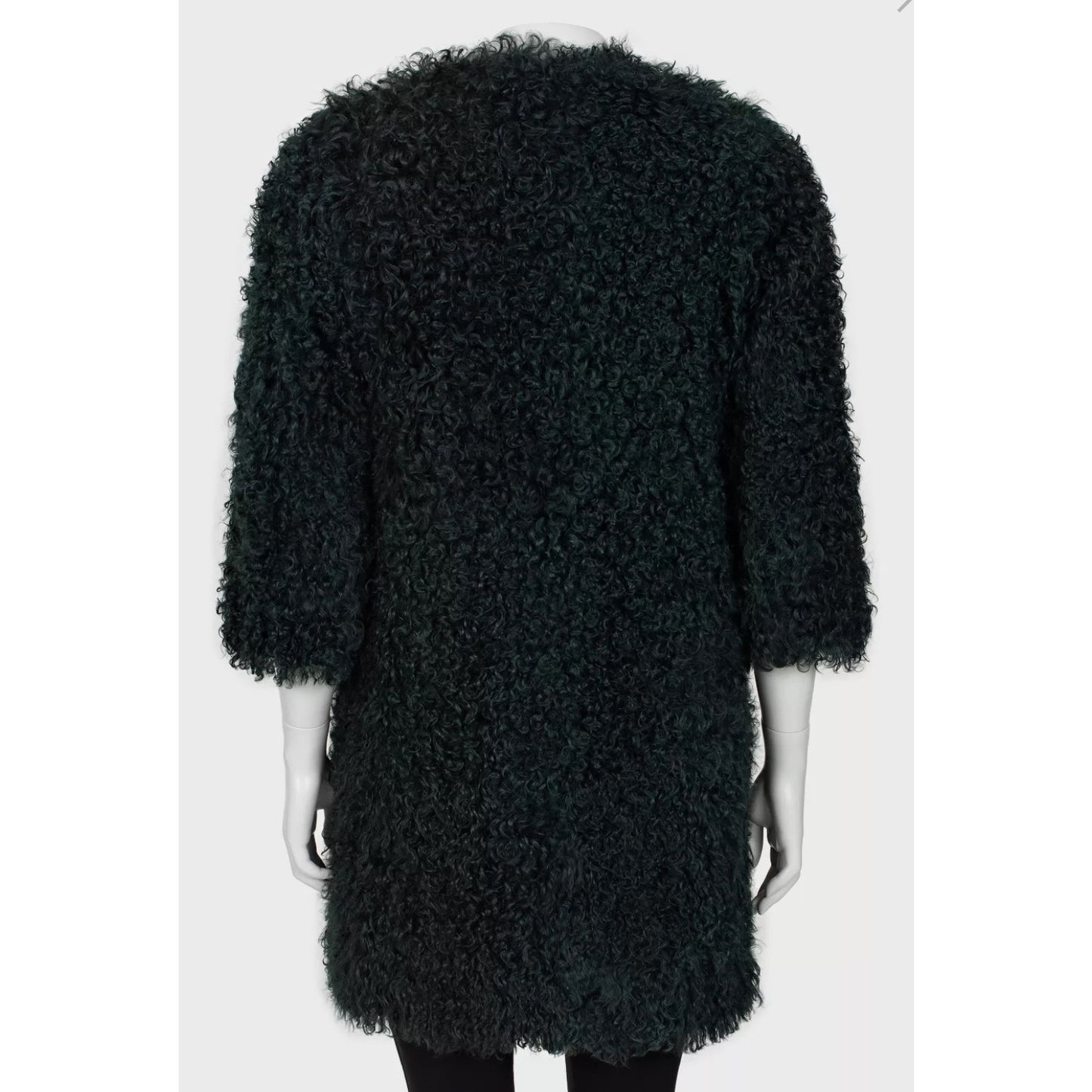 Max Mara Dark Green Karakul Fur Coat - Size XS / IT38 Pre-owned