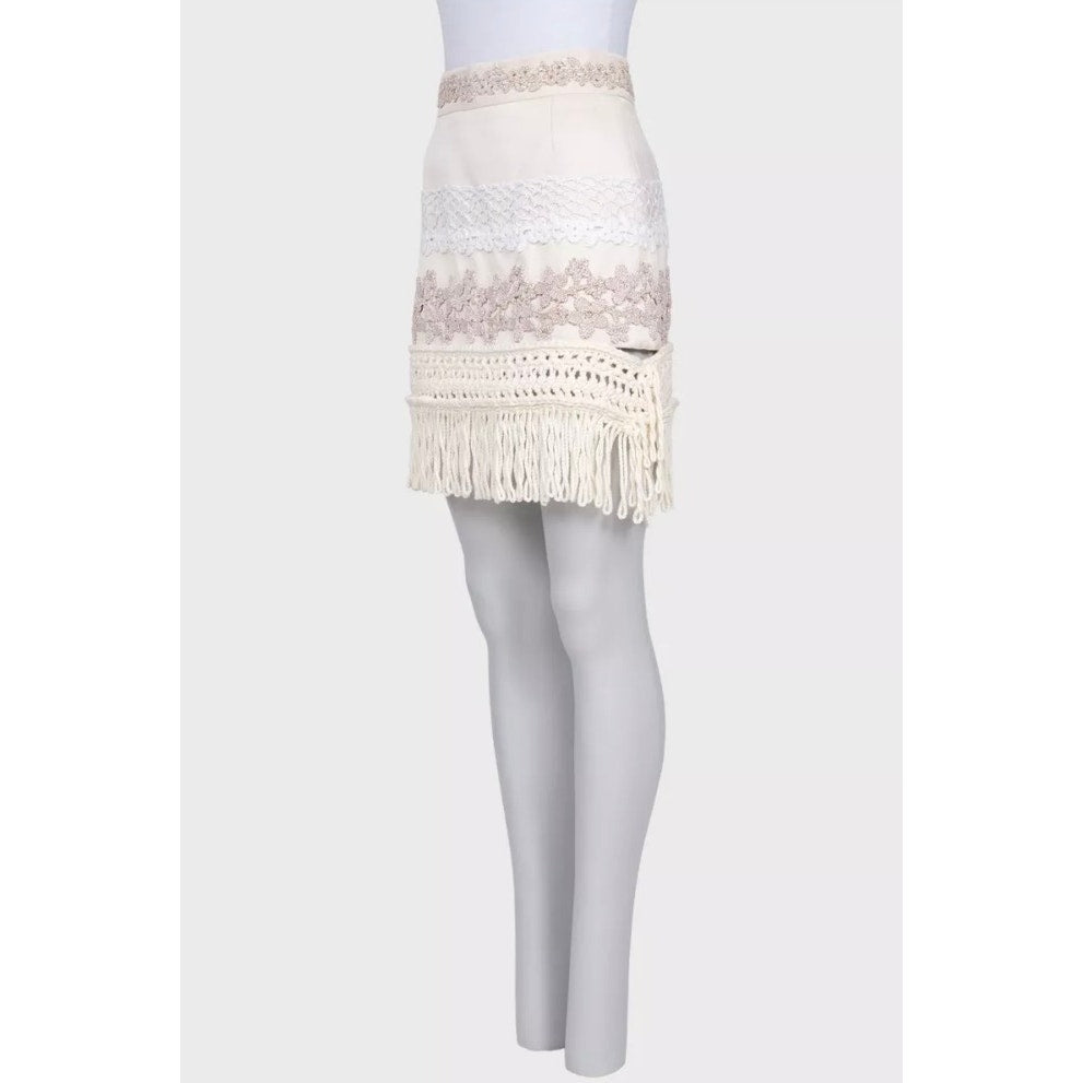 Louis Vuitton White Knit Skirt - Size FR36/S Pre-owned