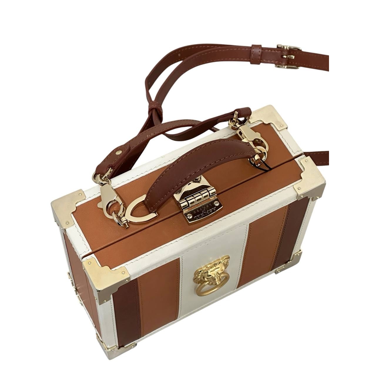 Aspinal of London Lion Head Box Trunk Crossbody Bag pre-owned