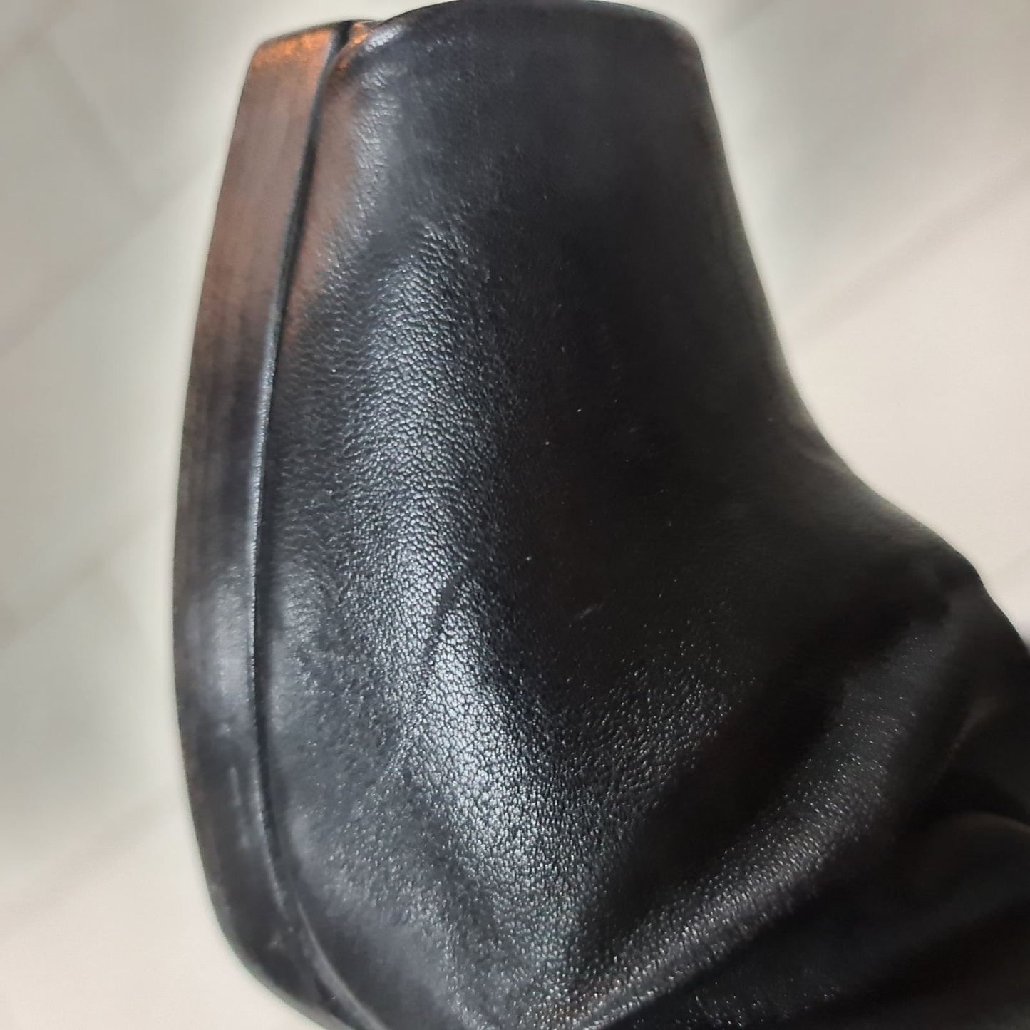 RICK OWENS Gathered Stretch-Leather Ankle Boots - Size 37 pre-owned