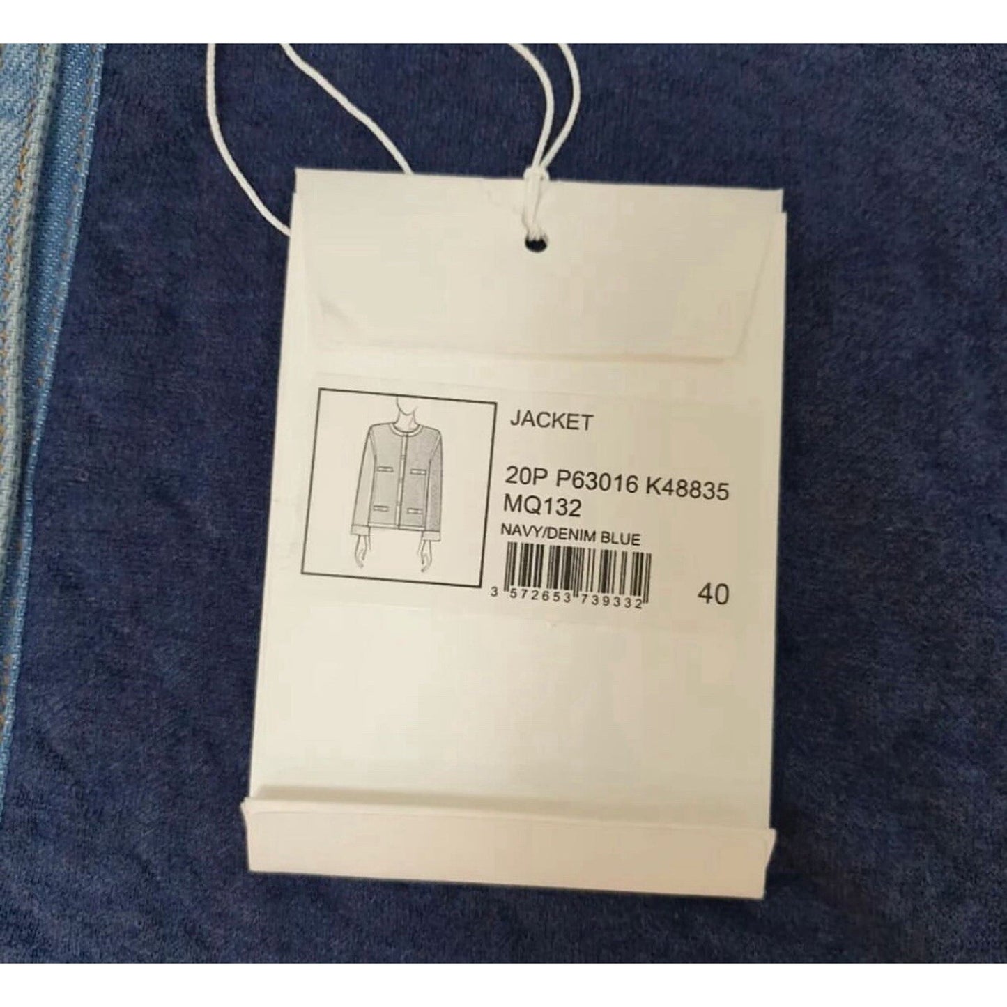 NWT CHANEL 20P Denim Jacket Sz.40 Pre-owned