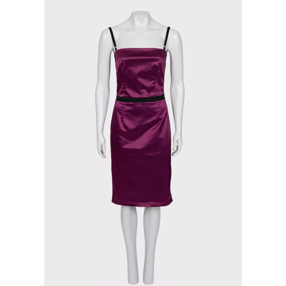 Dolce & Gabbana Purple Satin Sleeveless Dress Sz.40fr/L pre-owned