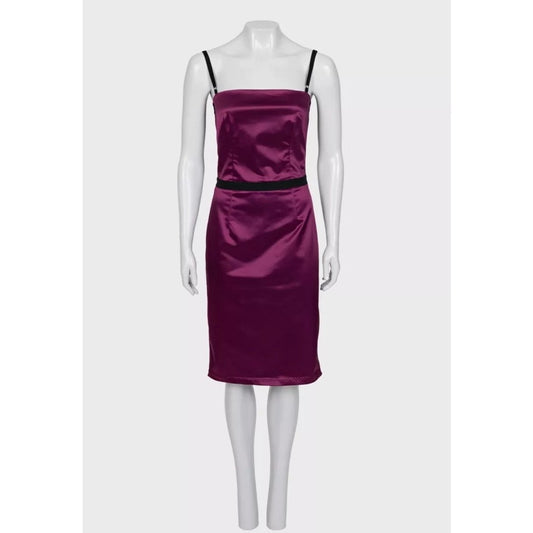 Dolce & Gabbana Purple Satin Sleeveless Dress Sz.40fr/L pre-owned
