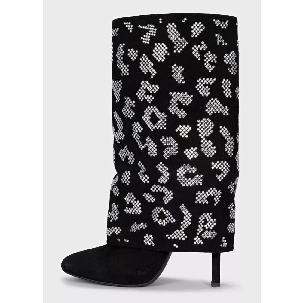 Giuseppe Zanotti x Balmain Embellished Suede Ankle Boots 39 Pre-owned