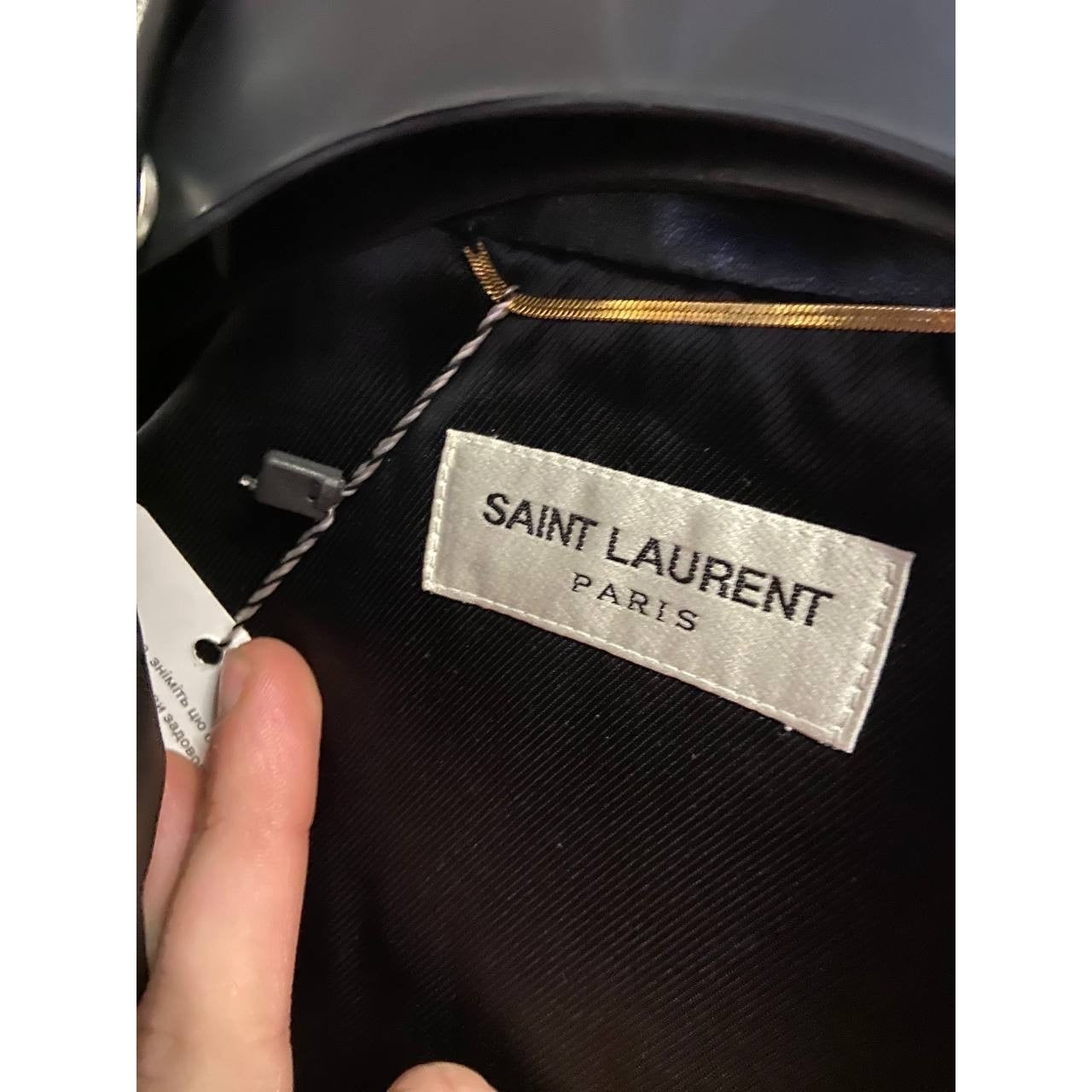 Saint Laurent Cropped Embroidered Leather Jacket Sz.38 M Pre-owned