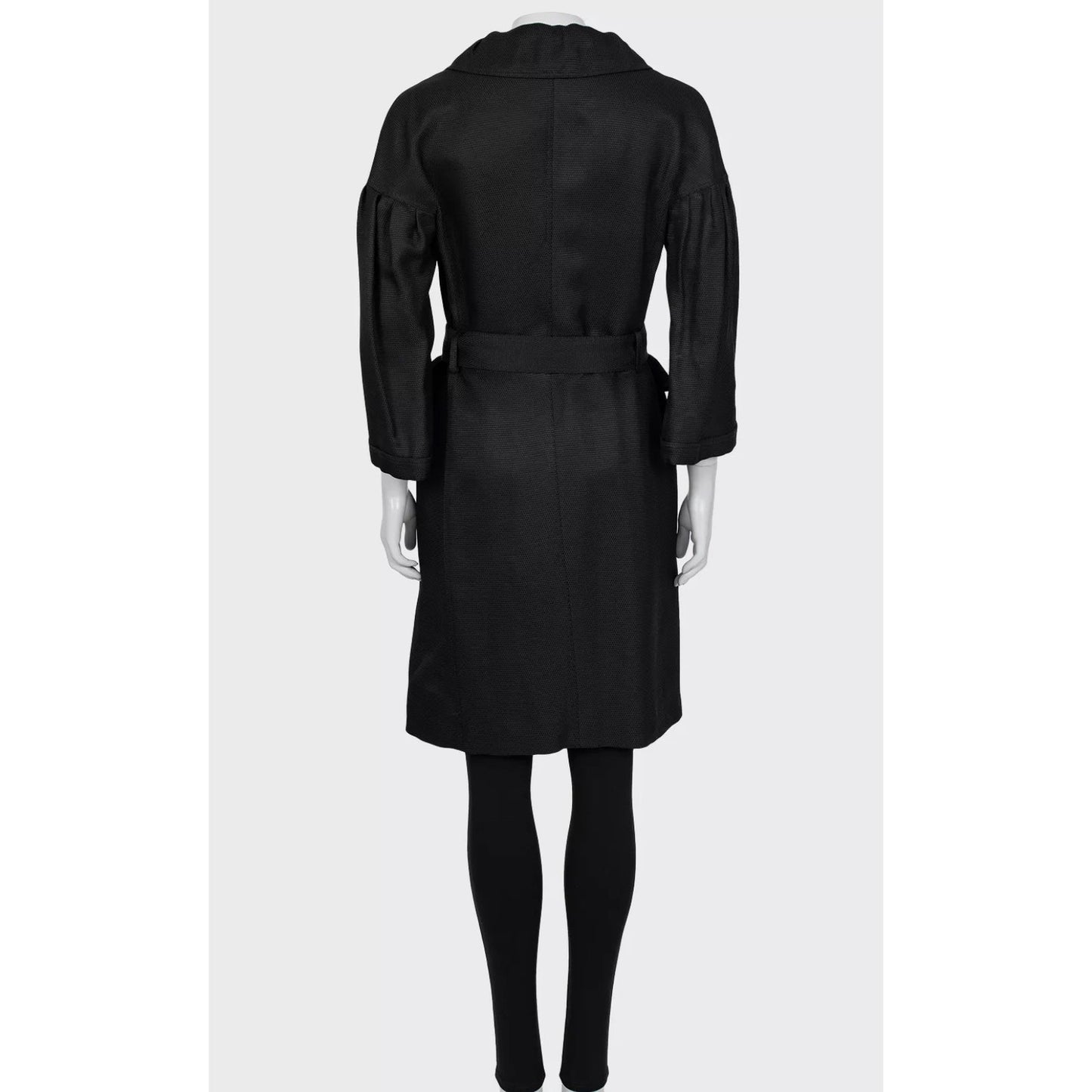 Burberry Black Fitted Trench Coat - Size L (IT44) Pre-owned