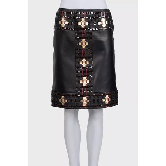 Chanel Black Sheepskin Leather Skirt - Size FR38 / M  Pre-owned