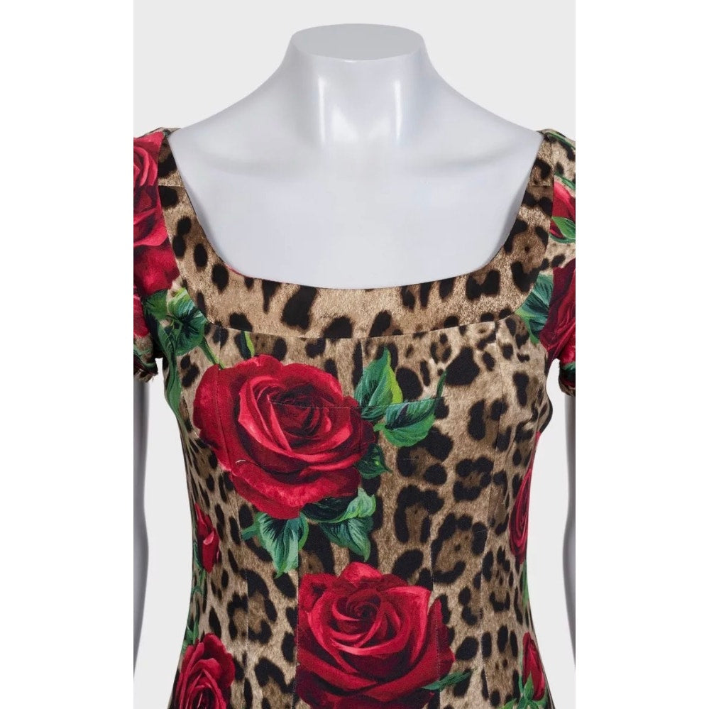 Dolce & Gabbana Floral Print Fitted Dress - Size IT44/L Pre-owned