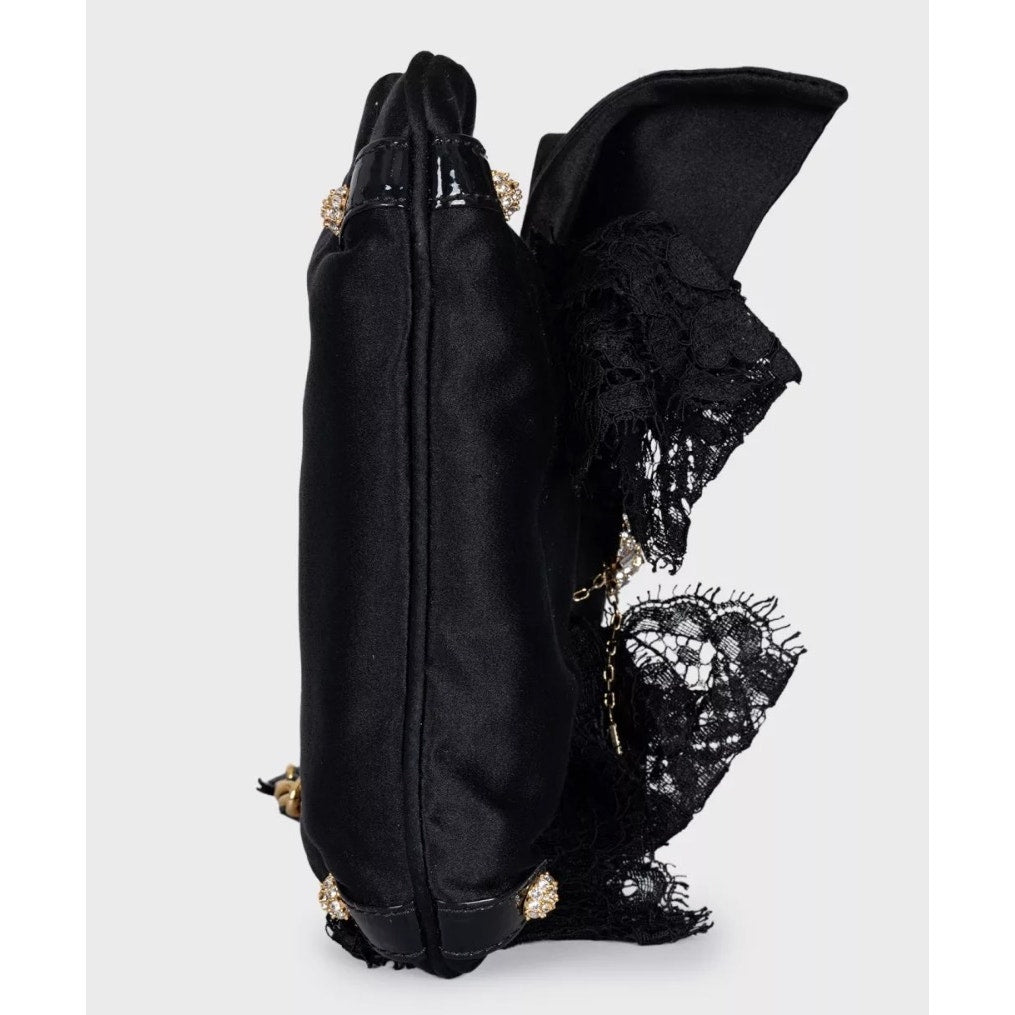 Dolce & Gabbana Black Textile Crystal Clutch Pre-owned