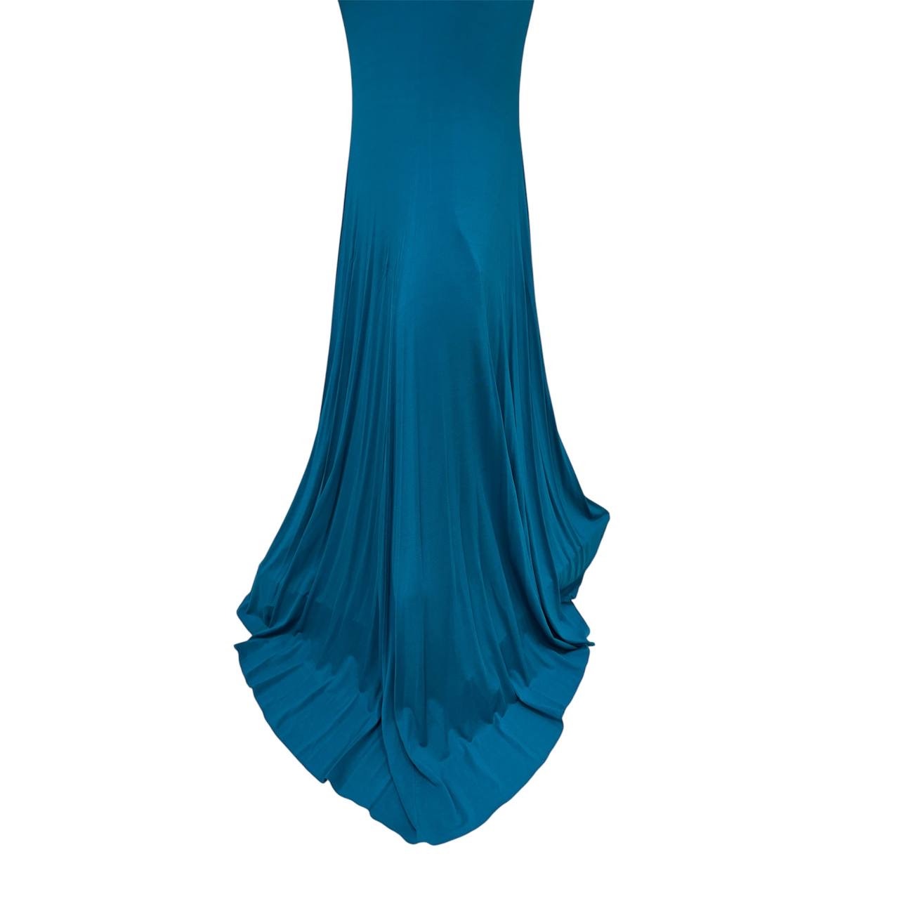 Roberto Cavalli Green Silk Maxi Dress Size 40 Pre-owned