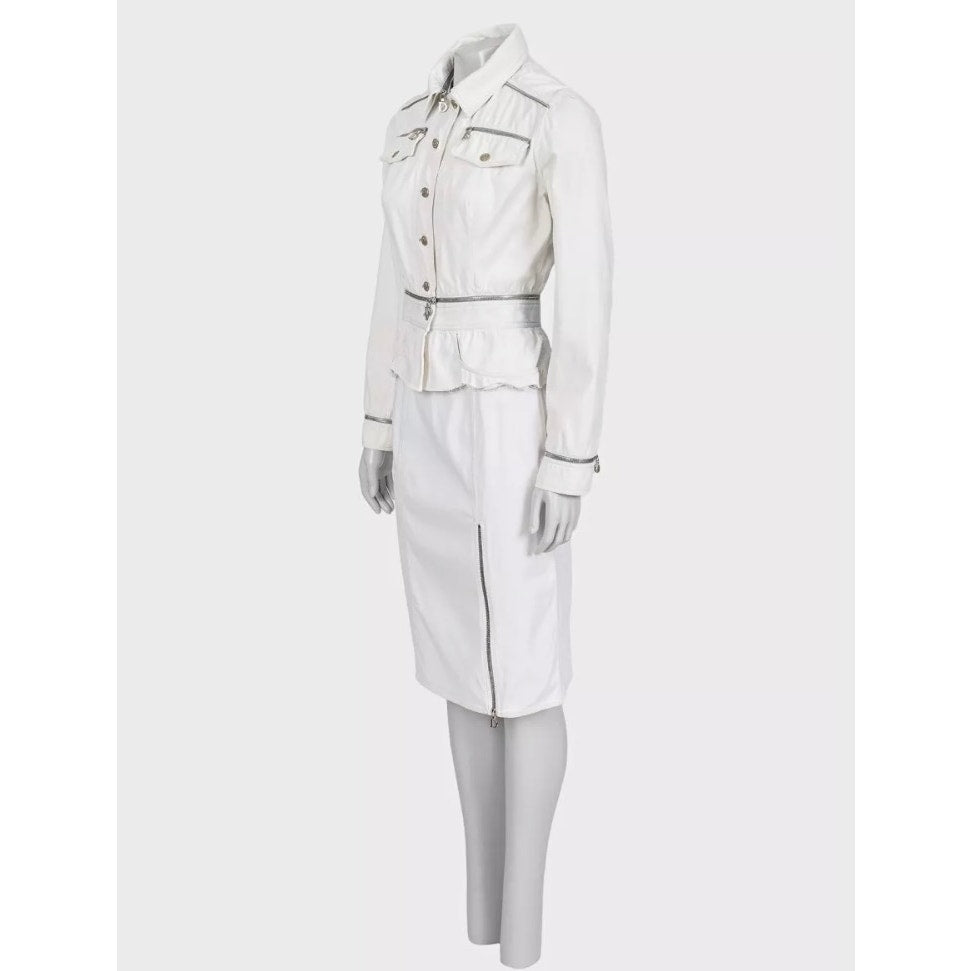 Christian Dior Structured White Jacket Skirt Suit Sz.M Pre-owned