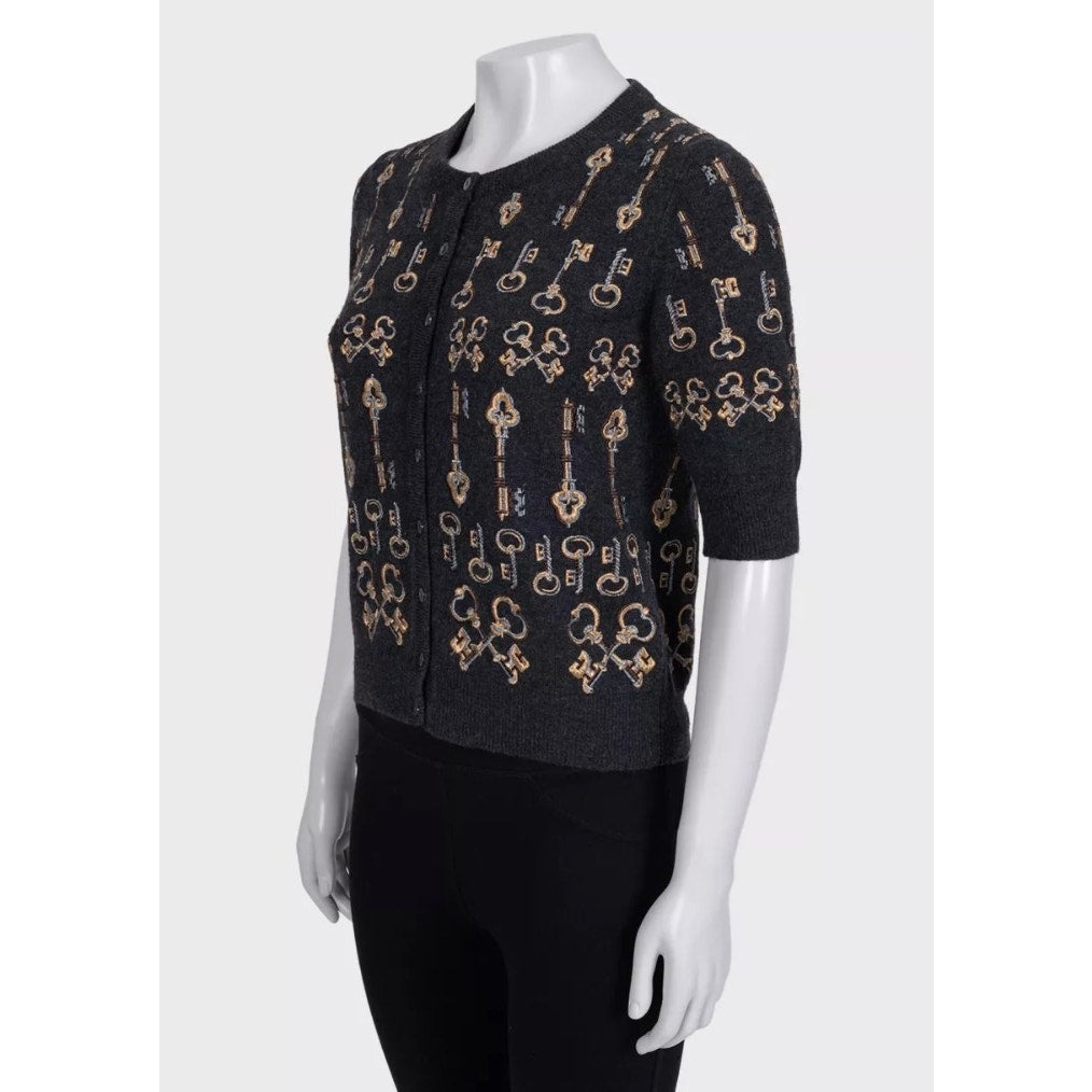 Dolce & Gabbana Embroidered Cashmere Cardigan Size S Pre-owned