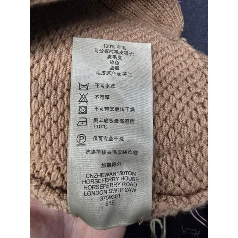 Burberry Brown Wool Cardigan with Detachable CollarSz.XS Pre-owned