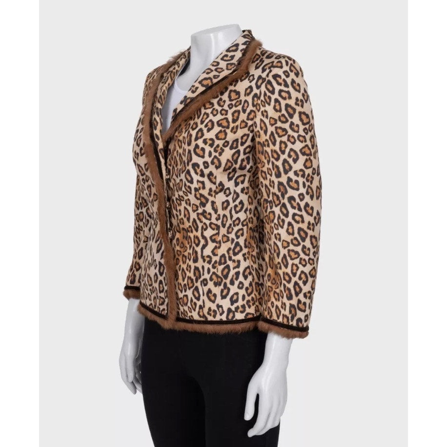 Alexander McQueen Cropped Animal Print Jacket IT 42 M Pre-owned