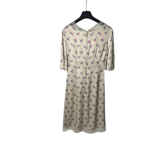 Louis Vuitton Floral Print Lace Dress Sz.36 Pre-owned