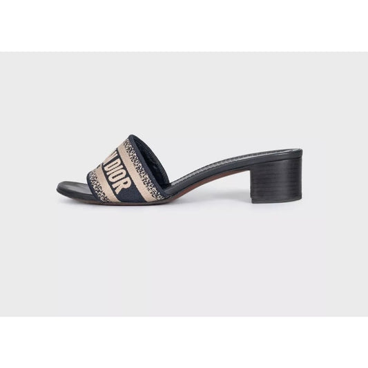 Christian Dior Dway Mules - Black Textile Size 38.5 Pre-owned