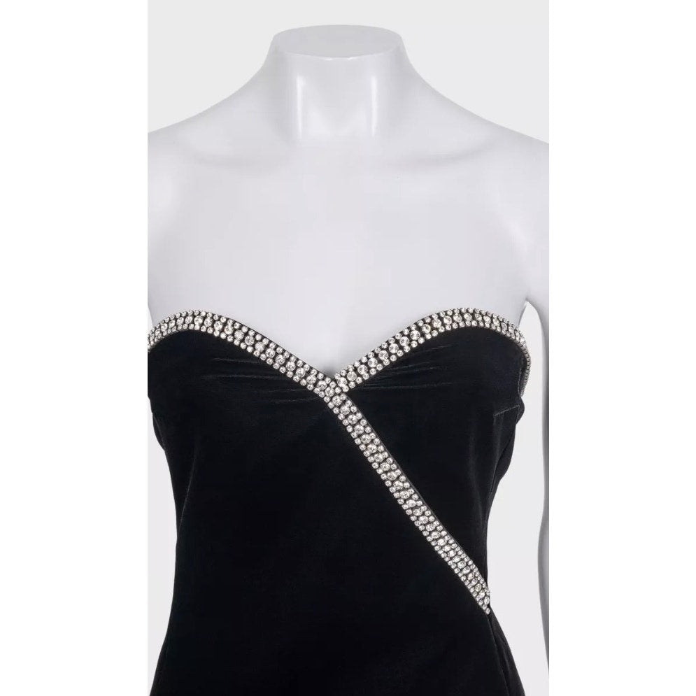 Saint Laurent Black Crystal Embellished Dress Sz.34XS Pre-owned