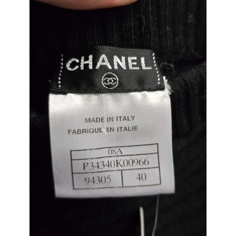 Chanel Black Cashmere Pencil Skirt  Sz.40 Pre-owned