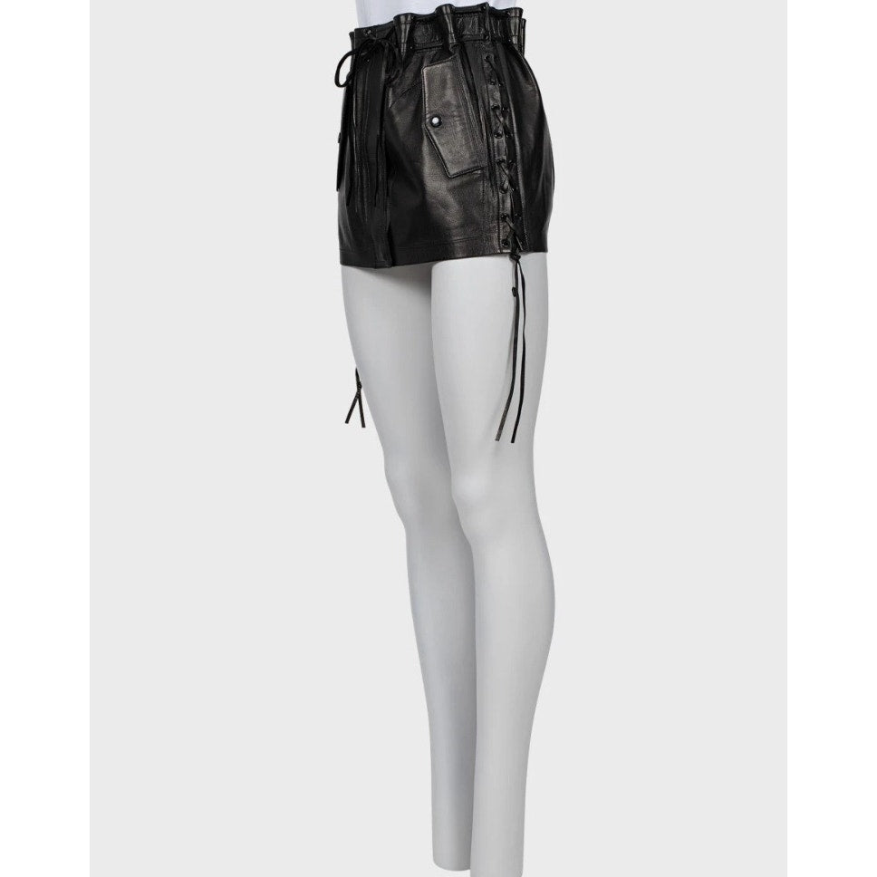 Saint Laurent Black Leather Mini Skirt - Size FR36 / S Pre-owned