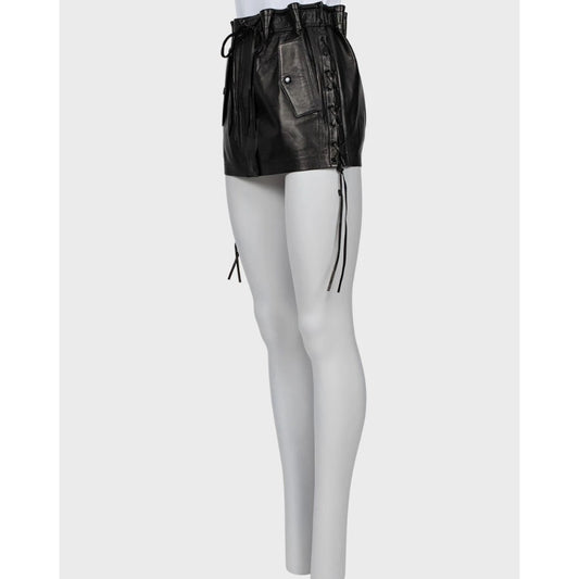 Saint Laurent Black Leather Mini Skirt - Size FR36 / S Pre-owned