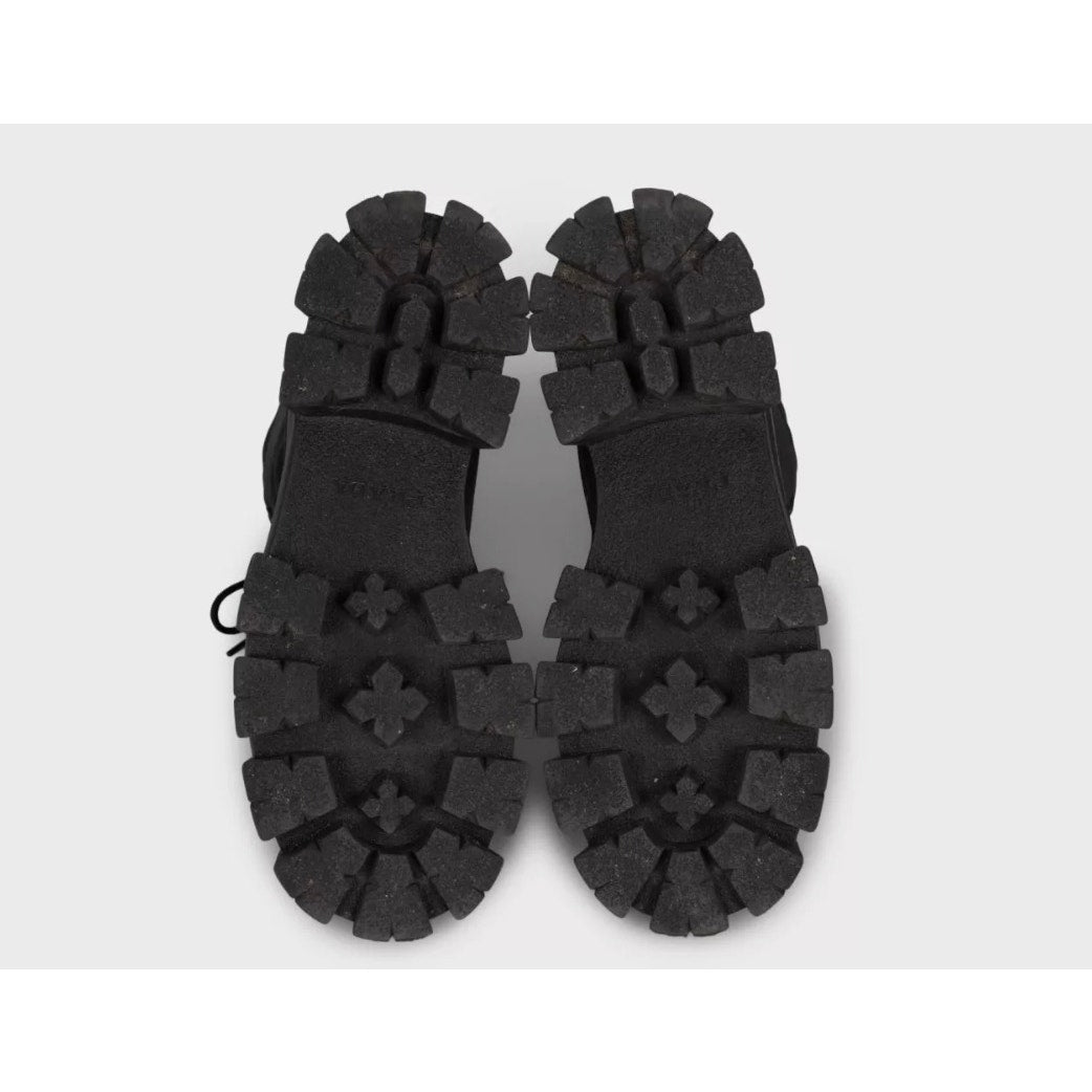 Prada Black Lace-Up Boots Size 39.5 Pre-owned