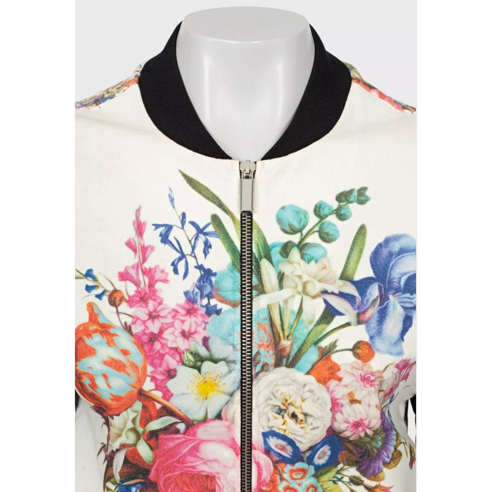 Emanuel Ungaro Floral Cotton Bomber Jacket - Size XS Pre-owned