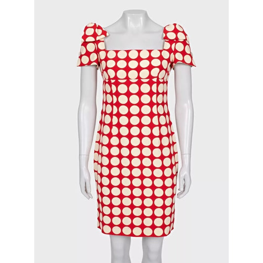 Valentino 100% Silk Fitted Dress Bow Detail UK 6/XS Pre-owned
