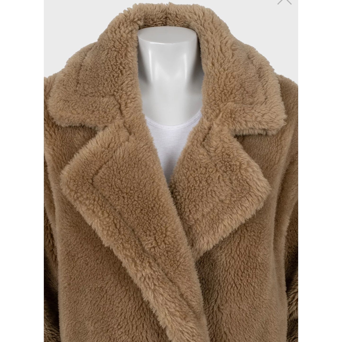 Yves Salomon Meteo Teddy  Brown Wool Straight Cut Coat Sz.Fr36/ S Pre-owned