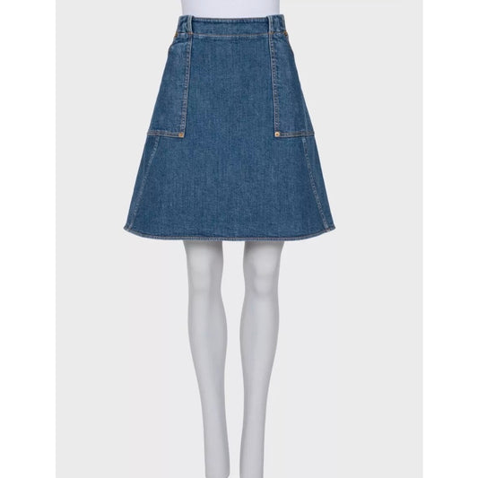 Louis Vuitton Blue Denim Skirt - Sz. XL (FR42) pre-owned