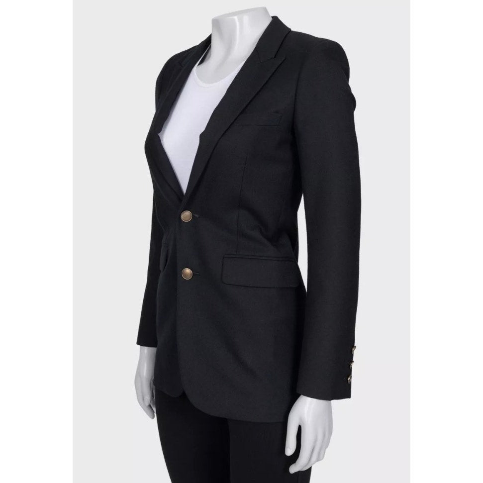 Chic Saint Laurent Black Wool Jacket - FR34/XS Pre-owned