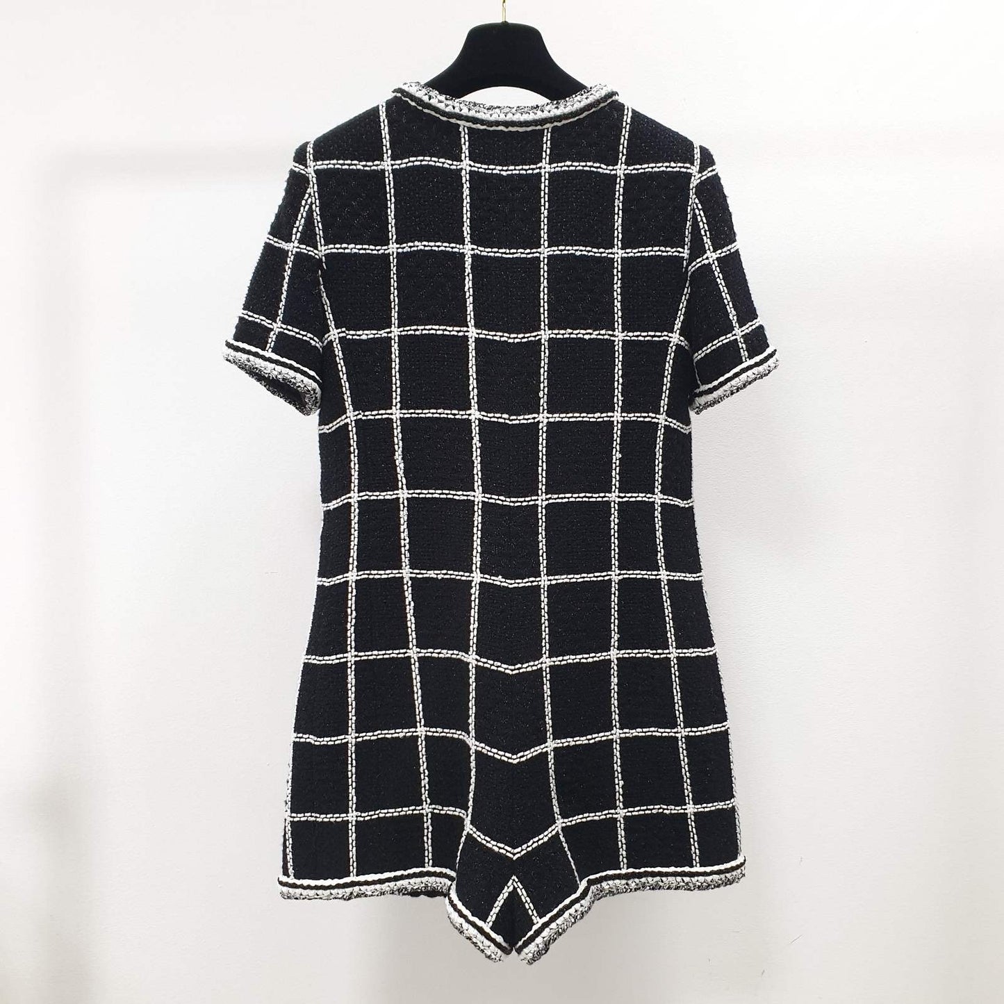 Chanel 2020 Tweed Romper, Black & Metallic, Size 40 Pre-owned