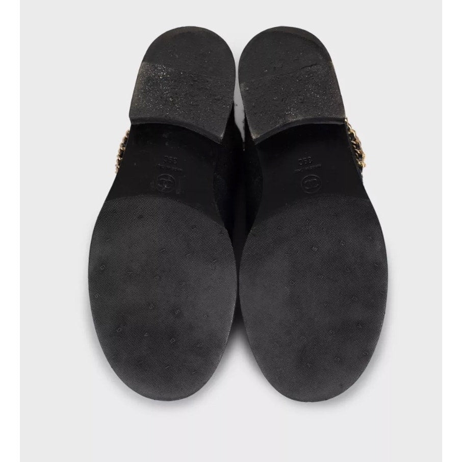 Chanel Paris-Salzburg Black Textile Chain Boots - Size 39 Pre-owned