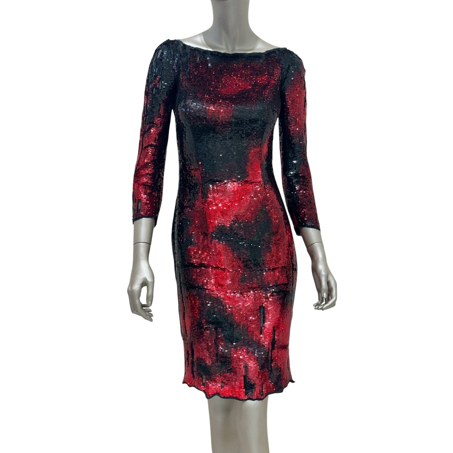 Balmain Tiger-Stripe Sequin Mini Dress - Size 38 pre-owned