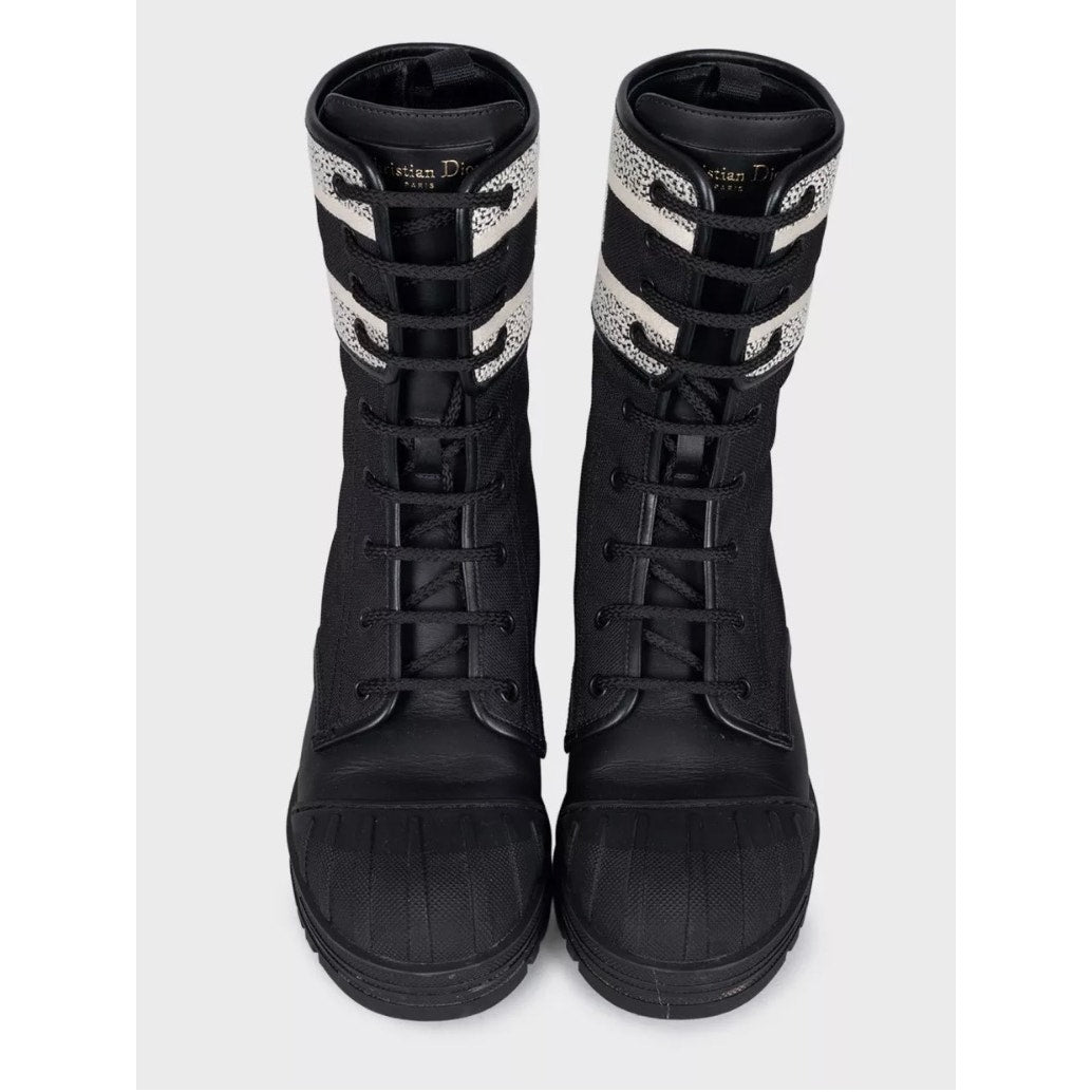 Christian Dior D-Major Black Leather Boots - Size 38.5 Pre-owned