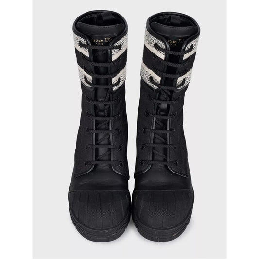 Christian Dior D-Major Black Leather Boots - Size 38.5 Pre-owned
