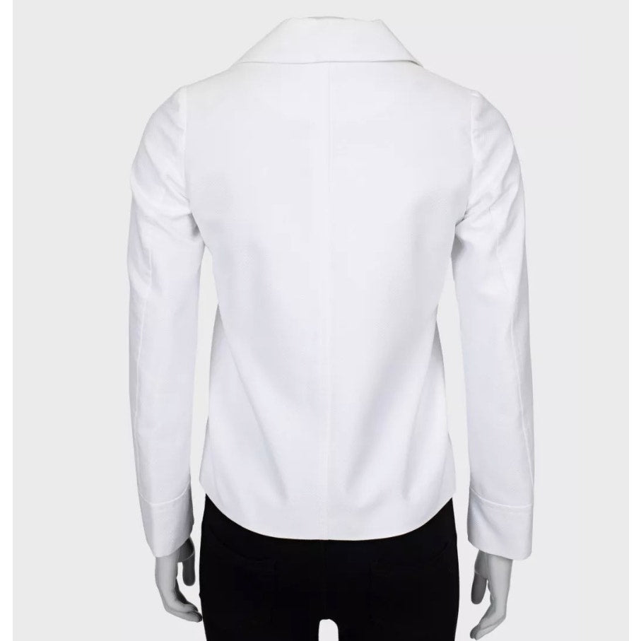 Gucci White Fitted Cotton Jacket Silver Buttons UK 12 L Pre-owned