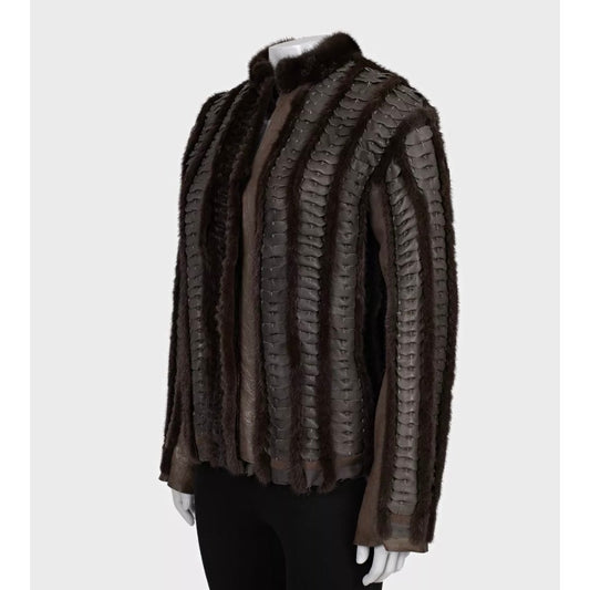 Roberto Cavalli Faux Fur & Leather Straight-Cut Jacket - IT 40 / S Pre-owned