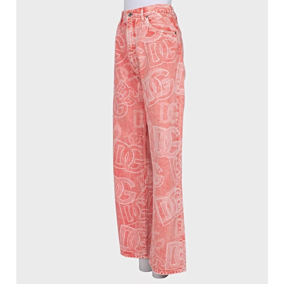 Dolce & Gabbana Pink Printed Jeans IT46 | XL Pre-owned