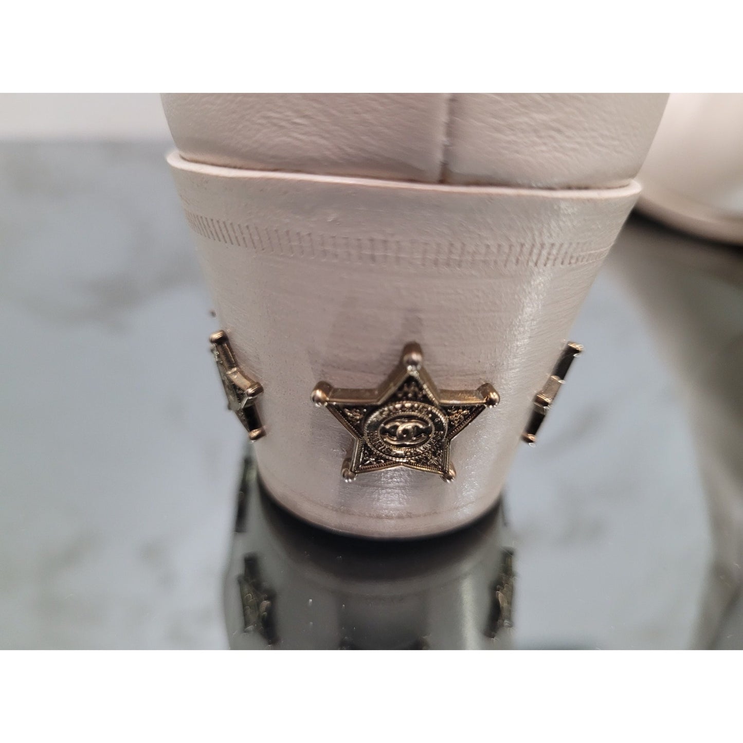 Chanel Paris-Dallas Beige Leather Ankle Boots - Size 37 Pre-owned