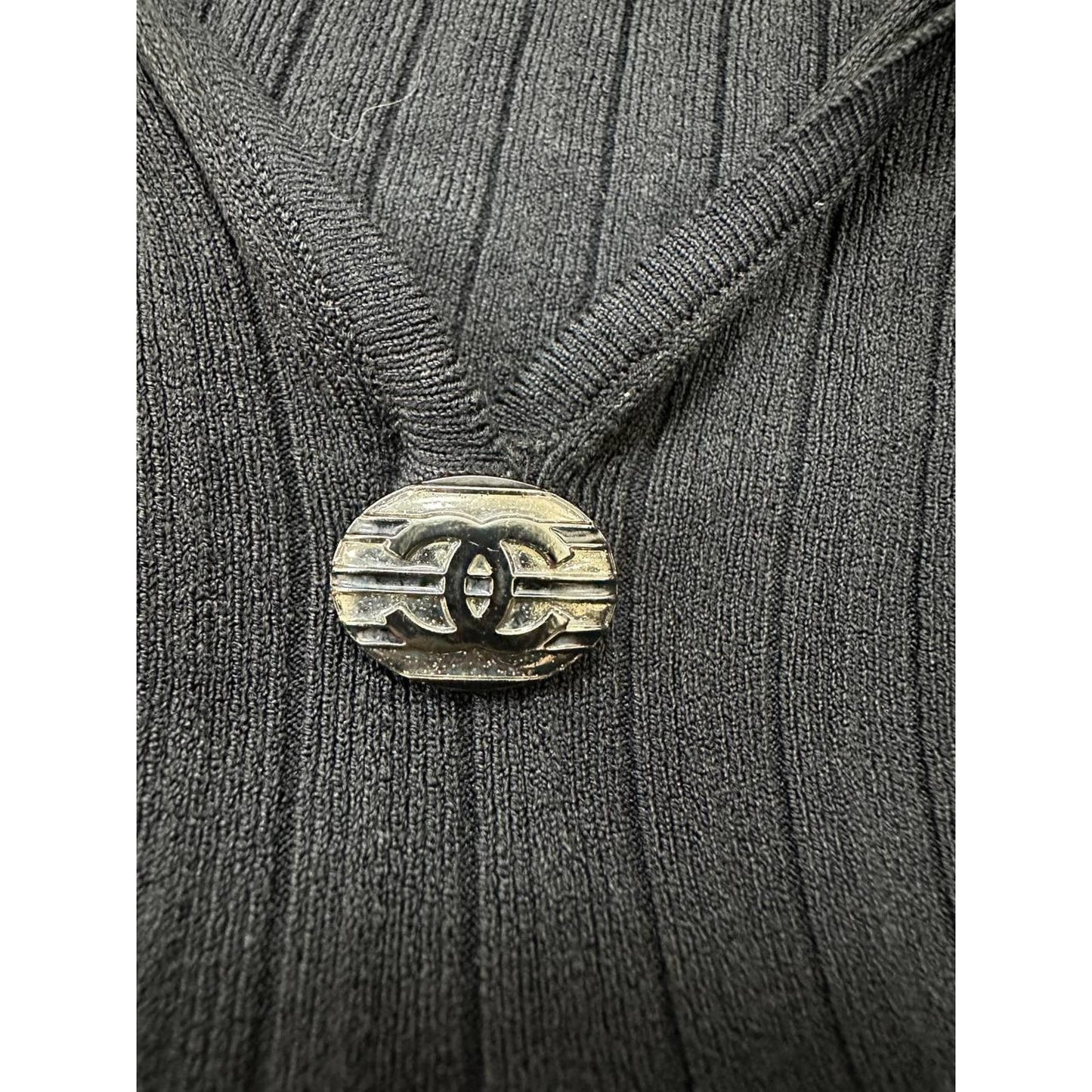 Chanel Flared Sleeves Concise Knitted Top Sz. 40 Pre-owned