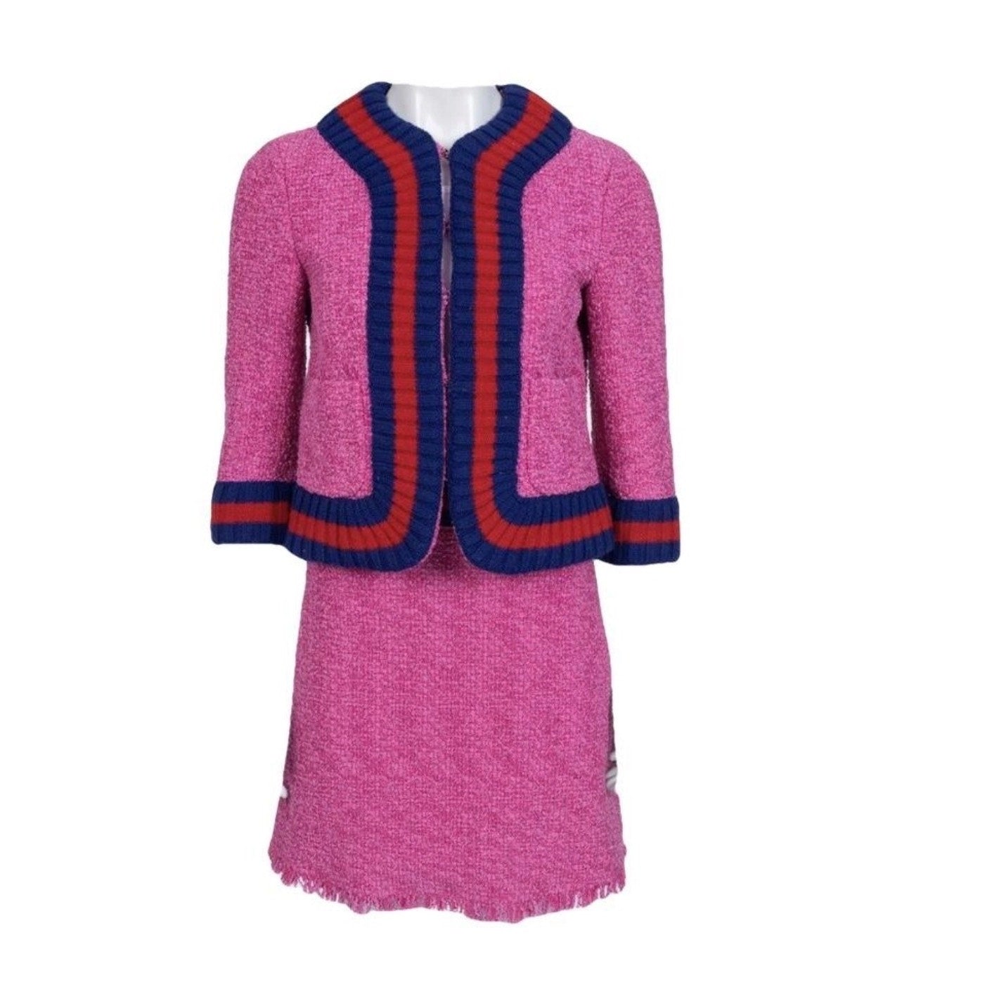 Gucci Pink Tweed Skirt Suit - Elegant & Versatile IT38/XS pre-owned