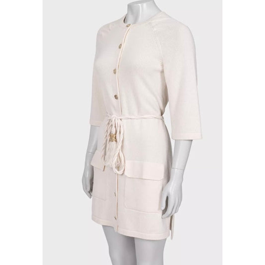 Chanel Cashmere Belted Dress - Elegant Beige FR 36 / S pre-owned