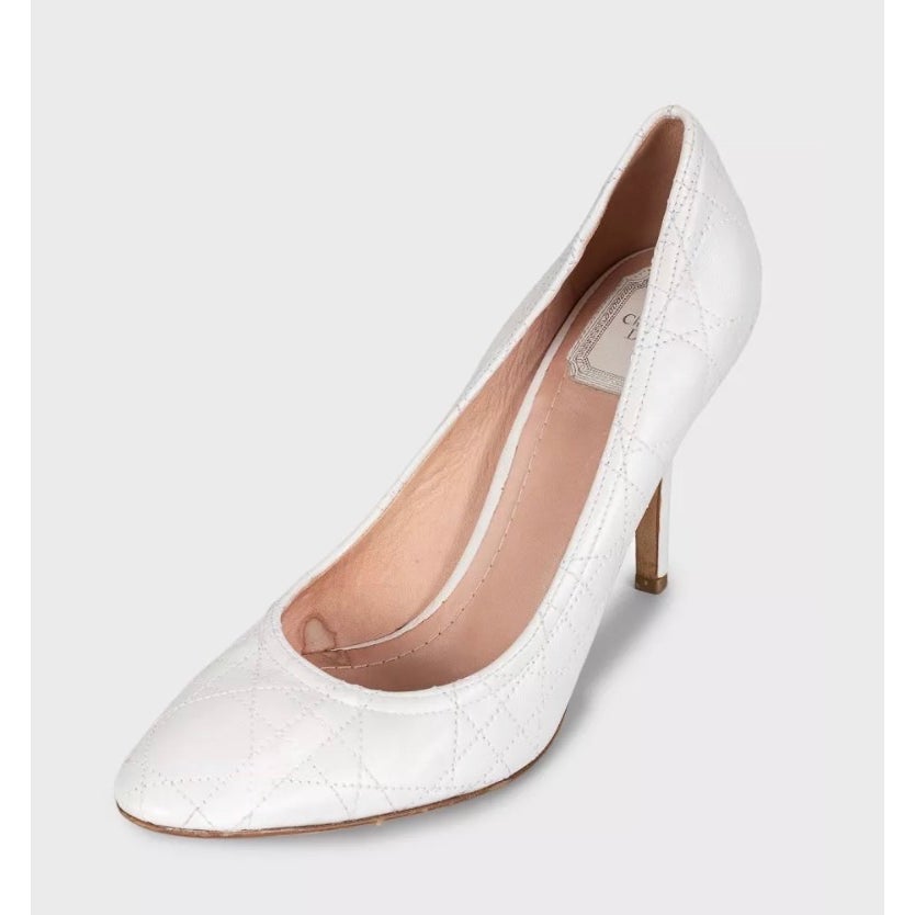 Christian Dior White Leather Stiletto Heels - EU 39.5 Pre-owned