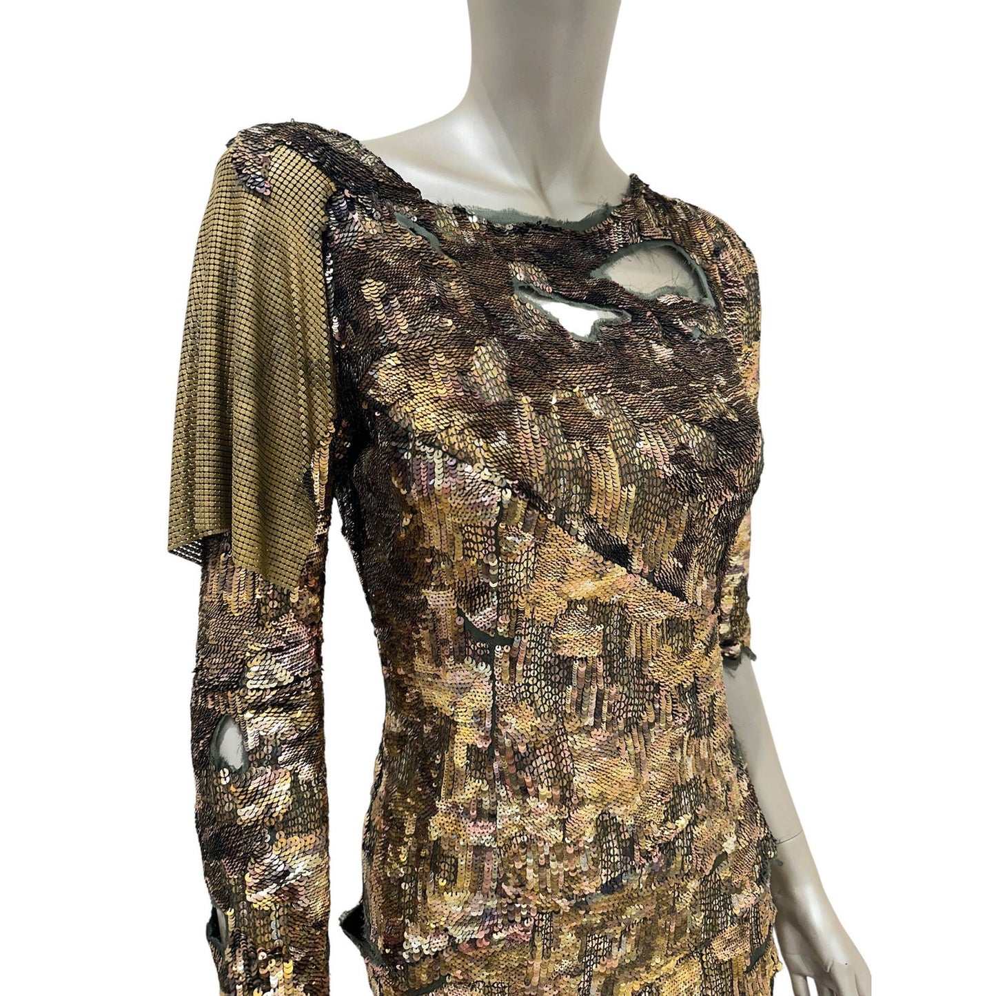 Balmain Gold Sequin Dress - SS10 Collection Size 38 Pre-owned